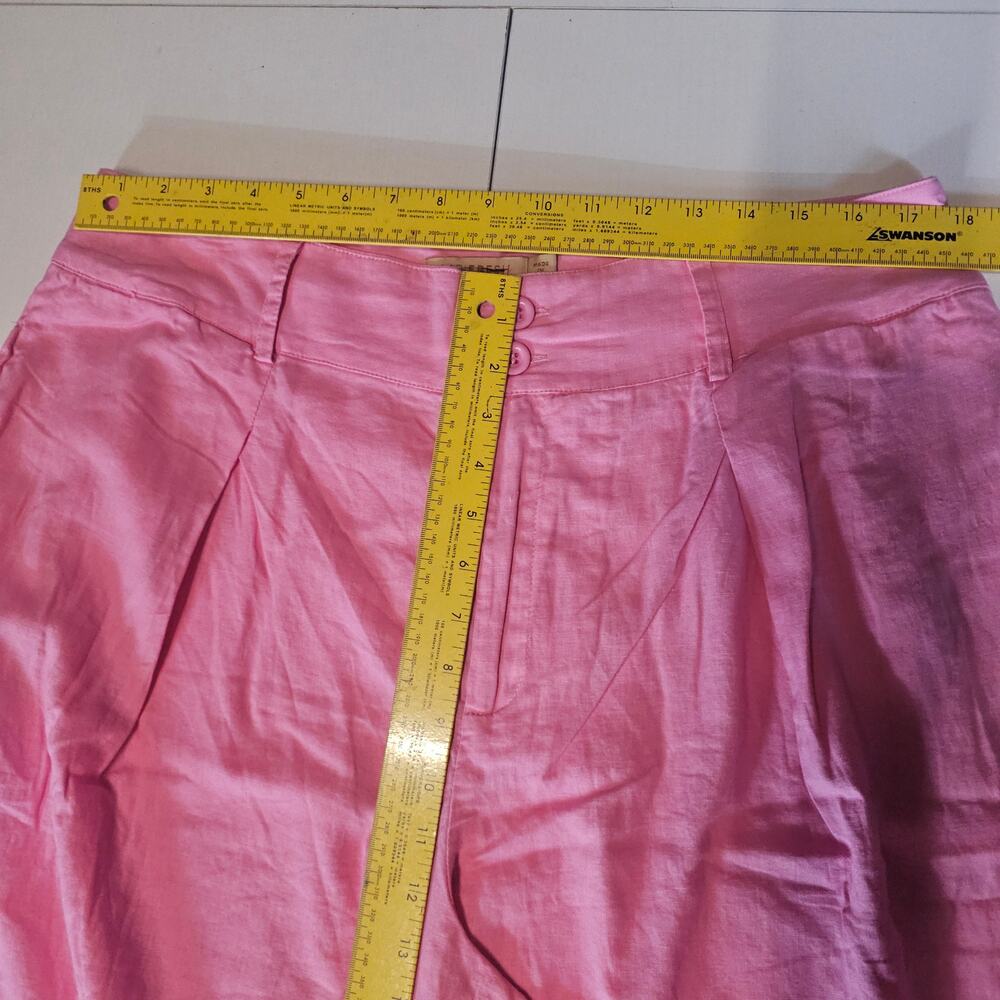 Gabi Fresh Bubble Gum Pink Linen Blend Wide Leg Pants Plus Size 0 NWOT 3545 - Picture 5 of 8